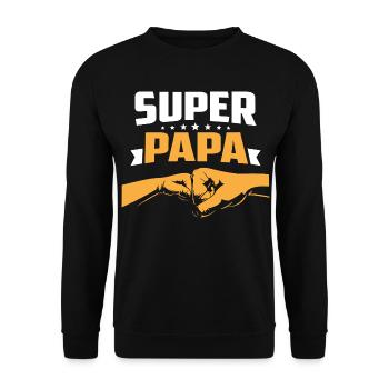 Super Papa Idea Cadeau Fête Des Fathers Anniversaire - Unisex Sweatshirt - black - Front - Alina (178cm) & Michal (187cm)