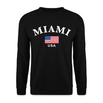 Miami, USA - Unisex Pullover - Schwarz - Vorne - Alina (178cm) & Michal (187cm)