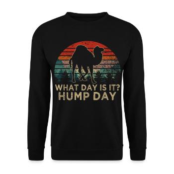 What Day Is It Hump Day Camel Retro Sunset - Unisex Sweatshirt - black - Front - Alina (178cm) & Michal (187cm)