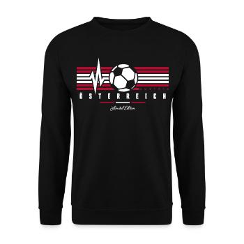 Austria Flag Football Heartbeat Austrians - Unisex Sweatshirt - black - Front - Alina (178cm) & Michal (187cm)
