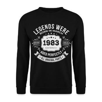 Mars 1983 anniversaire 1983 légendes Mars - Sweat-shirt Unisexe - noir - Devant - Alina (178cm) & Michal (187cm)