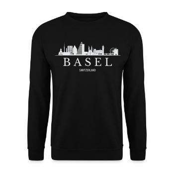 Bâle Skyline, Bâle Suisse - Sweat-shirt Unisexe - noir - Devant - Alina (178cm) & Michal (187cm)