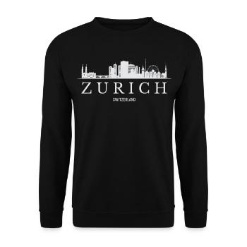 Zurich Skyline, Zurich Suisse - Sweat-shirt Unisexe - noir - Devant - Alina (178cm) & Michal (187cm)