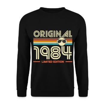 Originale Retro-Edition von 1984 - Unisex Pullover - Schwarz - Vorne - Alina (178cm) & Michal (187cm)