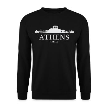Athens Skyline, Athens Greece - Unisex Sweatshirt - black - Front - Alina (178cm) & Michal (187cm)