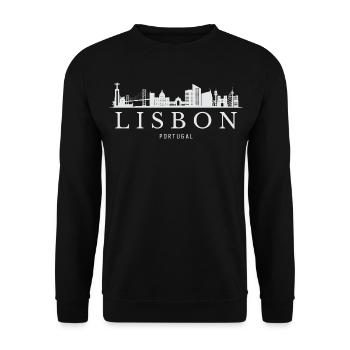 Silhouette de Lisbonne, souvenir de Lisbonne - Sweat-shirt Unisexe - noir - Devant - Alina (178cm) & Michal (187cm)