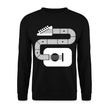 Guitare à forme abstraite - Sweat-shirt Unisexe - noir - Devant - Alina (178cm) & Michal (187cm)