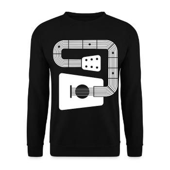 guitare abstraite - Sweat-shirt Unisexe - noir - Devant - Alina (178cm) & Michal (187cm)