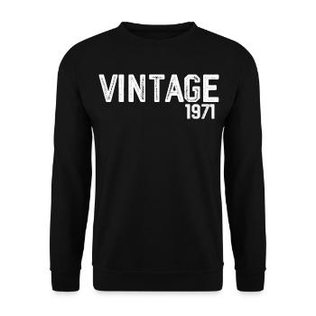 vintage 1971 - Sweat-shirt Unisexe - noir - Devant - Alina (178cm) & Michal (187cm)
