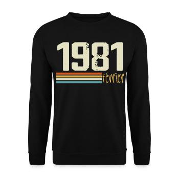 February 1981 - February 1981 Anniversary 1981 - Unisex Sweatshirt - black - Front - Alina (178cm) & Michal (187cm)