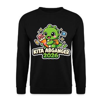 Kita Abgänger 2026 Kinder Geschenk - Unisex Pullover - Schwarz - Vorne - Alina (178cm) & Michal (187cm)