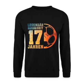 17th Birthday Football 17 Years Young Boys - Unisex Sweatshirt - black - Front - Alina (178cm) & Michal (187cm)