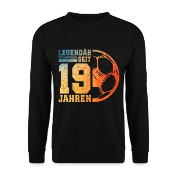 19th Birthday Football 19 Years Young Man - Unisex Sweatshirt - black - Front - Alina (178cm) & Michal (187cm)