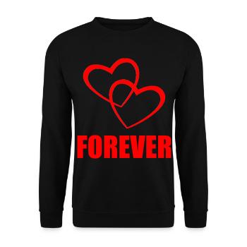 FOREVER – Heart Design for Couples & True Love - Unisex Pullover - Schwarz - Vorne - Alina (178cm) & Michal (187cm)