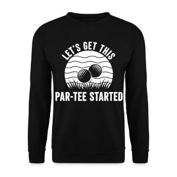 Par Tee Golf Saying - Unisex Sweatshirt - black - Front - Alina (178cm) & Michal (187cm)