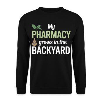 Vêtement certifié en pharmacologie clinique organique - Sweat-shirt Unisexe - noir - Devant - Alina (178cm) & Michal (187cm)