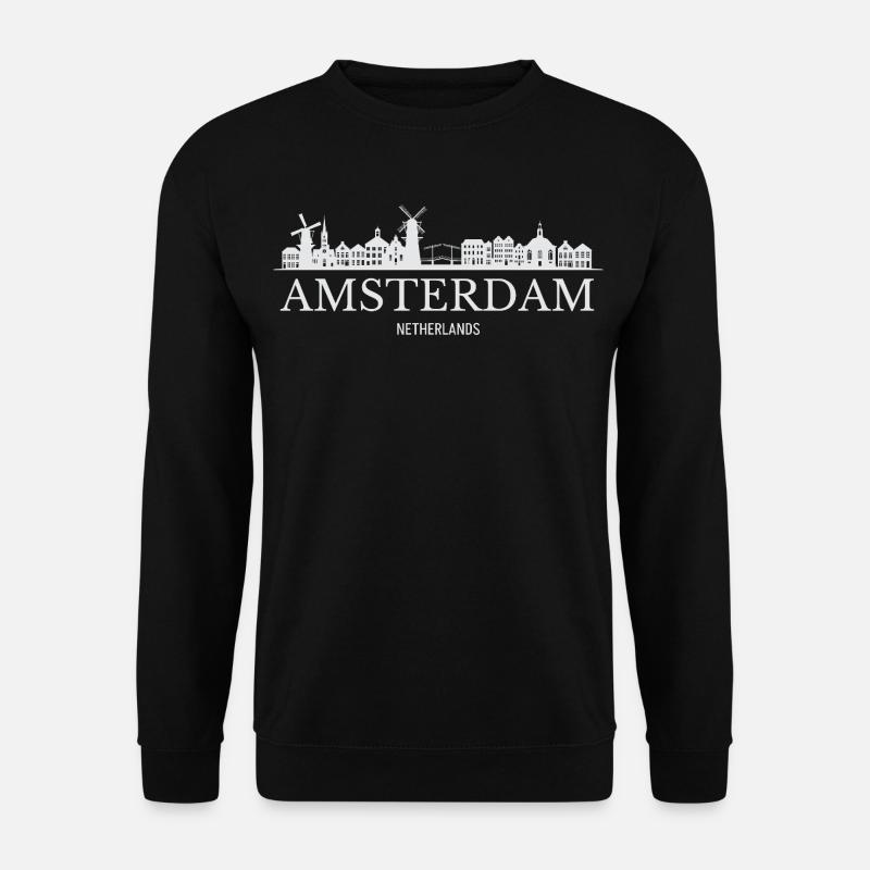 Silhouette d’Amsterdam, Amsterdam Pays-Bas - Sweat-shirt Unisexe - noir