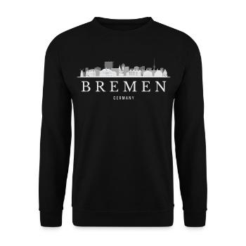 Bremen Skyline, Bremen Germany - Unisex Sweatshirt - black - Front - Alina (178cm) & Michal (187cm)