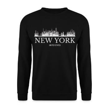 New Yorker Skyline, New York, USA - Unisex Pullover - Schwarz - Vorne - Alina (178cm) & Michal (187cm)
