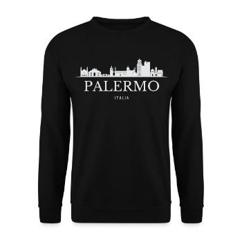 Silhouette de Palerme, Palerme, Italie - Sweat-shirt Unisexe - noir - Devant - Alina (178cm) & Michal (187cm)