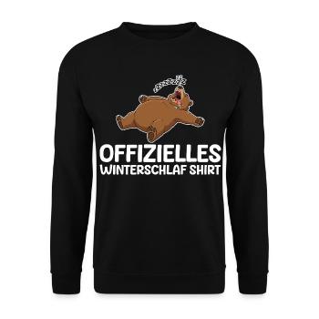 Winterschlaf Modus Bär Lustig Langschläfer - Unisex Pullover - Schwarz - Vorne - Alina (178cm) & Michal (187cm)