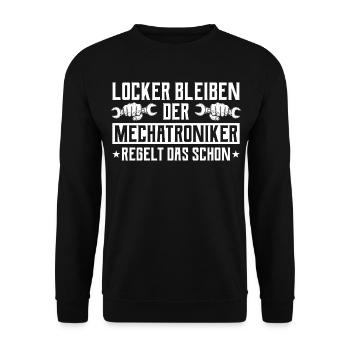 Atelier de mécatronique : dire que le cadeau est drôle - Sweat-shirt Unisexe - noir - Devant - Alina (178cm) & Michal (187cm)