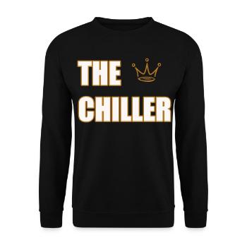 THE CHILLER – Cool & Minimal Statement Design - Unisex Sweatshirt - black - Front - Alina (178cm) & Michal (187cm)