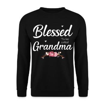 Proud to Be Called Grandma Shirt - Unisex Sweatshirt - black - Front - Alina (178cm) & Michal (187cm)