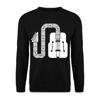Forme abstraite Guitare rétro - Sweat-shirt Unisexe - noir - Devant - Alina (178cm) & Michal (187cm)