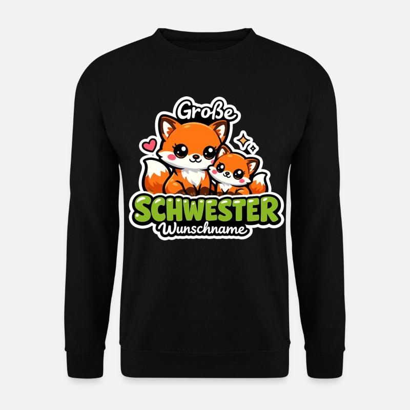 Große Schwester Geschenk Füchse 2026 - Unisex Pullover - Schwarz