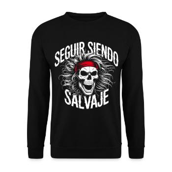 Wild Skull with Bandana - Unisex Sweatshirt - black - Front - Alina (178cm) & Michal (187cm)