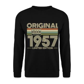 Original 1957 Édition Limitée Rétro - Sweat-shirt Unisexe - noir - Devant - Alina (178cm) & Michal (187cm)