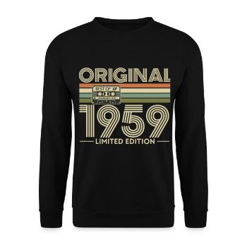 1959 limitierte Kassette - Unisex Pullover - Schwarz - Vorne - Alina (178cm) & Michal (187cm)