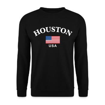 Houston, USA - Unisex Pullover - Schwarz - Vorne - Alina (178cm) & Michal (187cm)
