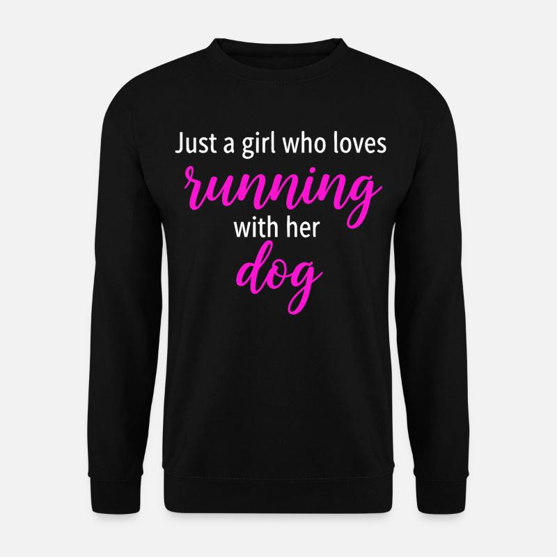 Running Girl Dog - Unisex Pullover - Schwarz