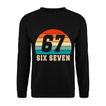67 Six Seven Brainrot - Sweat-shirt Unisexe - noir - Devant - Alina (178cm) & Michal (187cm)