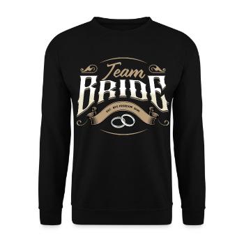 Team Bride 2030 - Unisex Sweatshirt - black - Front - Alina (178cm) & Michal (187cm)
