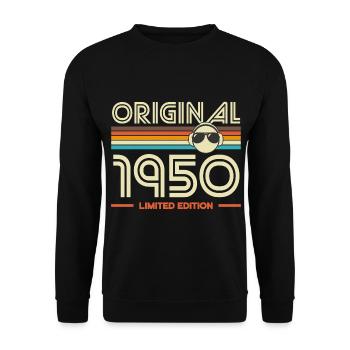 Original 1950's Retro Tee - Unisex Sweatshirt - black - Front - Alina (178cm) & Michal (187cm)