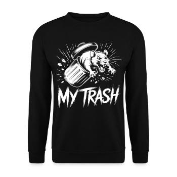 Aggressive rat in the trash can – My Trash - Unisex Sweatshirt - black - Front - Alina (178cm) & Michal (187cm)