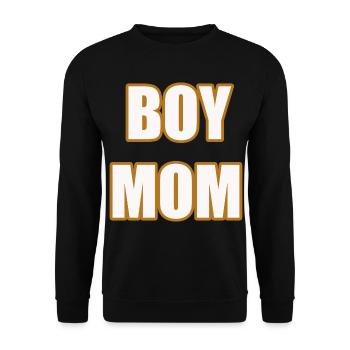 Boy Mom Proud Mother of Sons Statement Shirt - Unisex Pullover - Schwarz - Vorne - Alina (178cm) & Michal (187cm)
