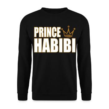 Prince Habibi – Royal Arabic Love Statement Design - Unisex Sweatshirt - black - Front - Alina (178cm) & Michal (187cm)