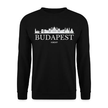 Budapest Skyline, Budapest Hungary - Unisex Sweatshirt - black - Front - Alina (178cm) & Michal (187cm)