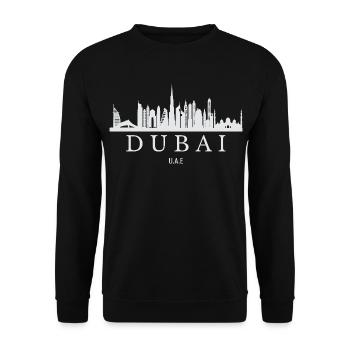 Dubai Skyline, Dubai United Arab Emirates - Unisex Sweatshirt - black - Front - Alina (178cm) & Michal (187cm)