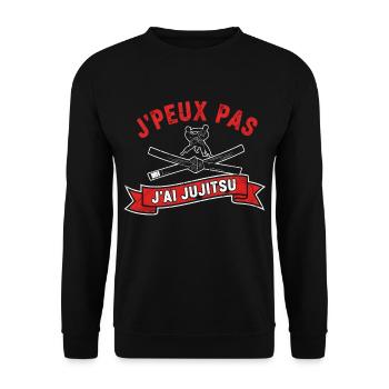 J'peux pas Jiu Jitsu T-shirt - Sweat-shirt Unisexe - noir - Devant - Alina (178cm) & Michal (187cm)
