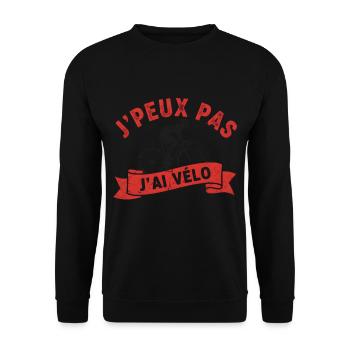 Ich kann kein Fahrrad haben - Unisex Pullover - Schwarz - Vorne - Alina (178cm) & Michal (187cm)