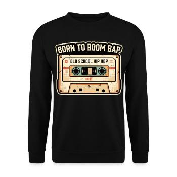 Design rétro de cassettes hip-hop old school - Sweat-shirt Unisexe - noir - Devant - Alina (178cm) & Michal (187cm)