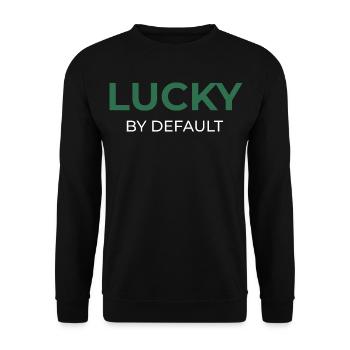 Lucky By Default - Unisex Sweatshirt - black - Front - Alina (178cm) & Michal (187cm)