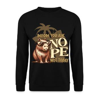 Capybara NON Pas aujourd’hui T-shirt rétro - Sweat-shirt Unisexe - noir - Devant - Alina (178cm) & Michal (187cm)