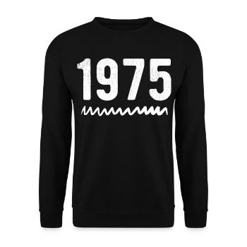1975 Jubiläum 1975 Retro 1975 - Unisex Pullover - Schwarz - Vorne - Alina (178cm) & Michal (187cm)