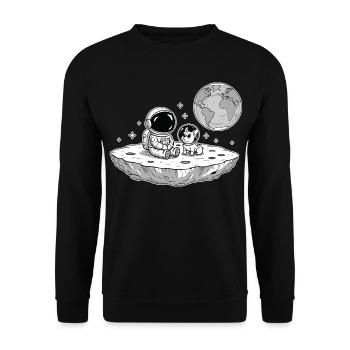 Astronaute Chien Bouledogue Espace - Sweat-shirt Unisexe - noir - Devant - Alina (178cm) & Michal (187cm)